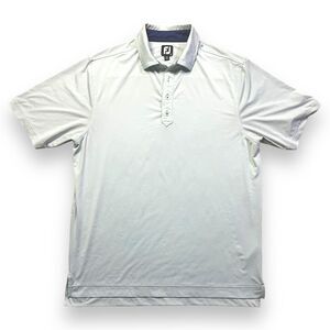 FootJoy Fj Golf Polo Shirt Short Sleeve Mens Sz L solid light blue 4‎ button up
